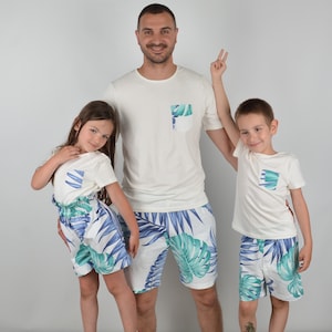 Father and Son Matching Hawaiian Shorts, Daddy and Me Hawaiian Outfit, Matching Hawaii Shirts, Father and Daughter Hawaiian Outfits, Tropic