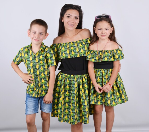 Matching Mommy and Me Hawaiian Dresses 