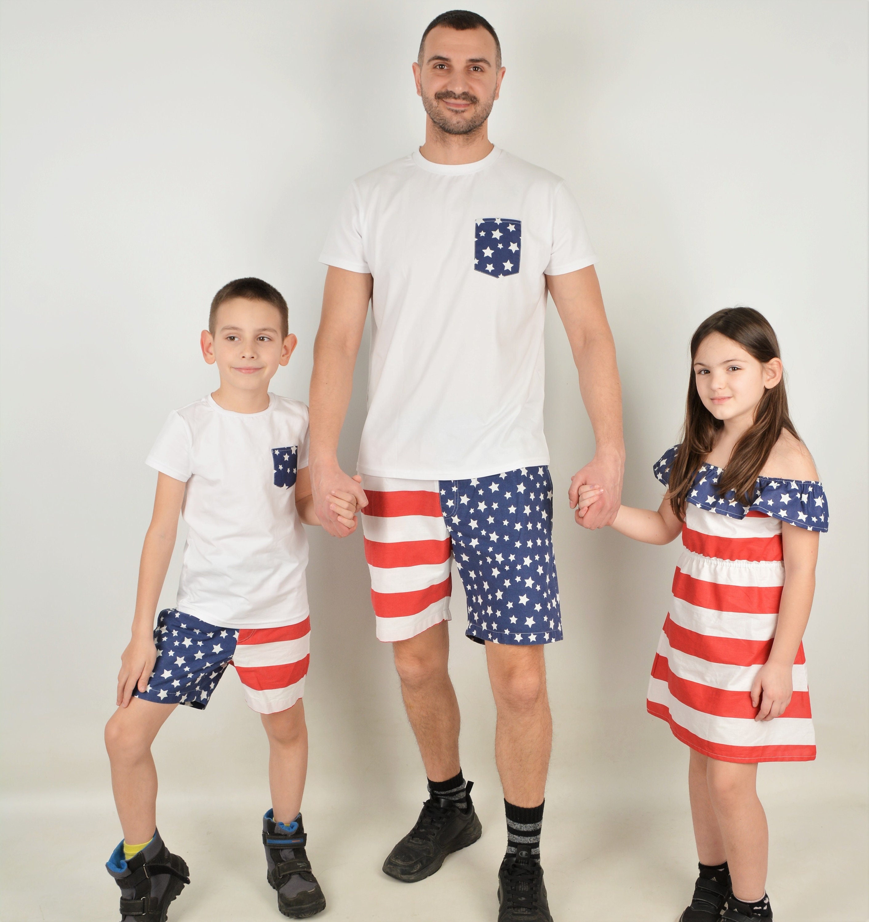Daddy and Me American Flag Outfits 