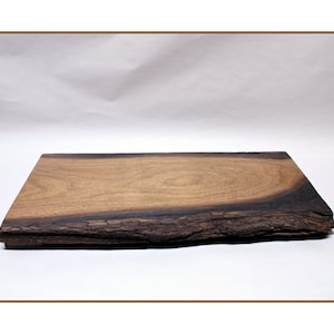 2142 - Bonsai Stand - Low Profile 19&quot;L - 9 1/4&quot;W - 1 5/8&quot;H Dark Walnut Hardwood w/ Live Edge USA