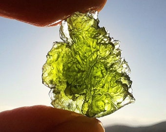AAA Moldavite Flower 14ct: Rare Meteorite glass, genuine Tektite, Crystal Healing
