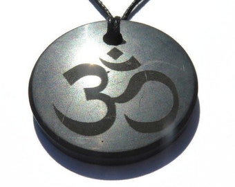 SHUNGITE Om Aum Pendant, Flower of Life, Tree of Life, YinYang, Donut: EMF-Protection