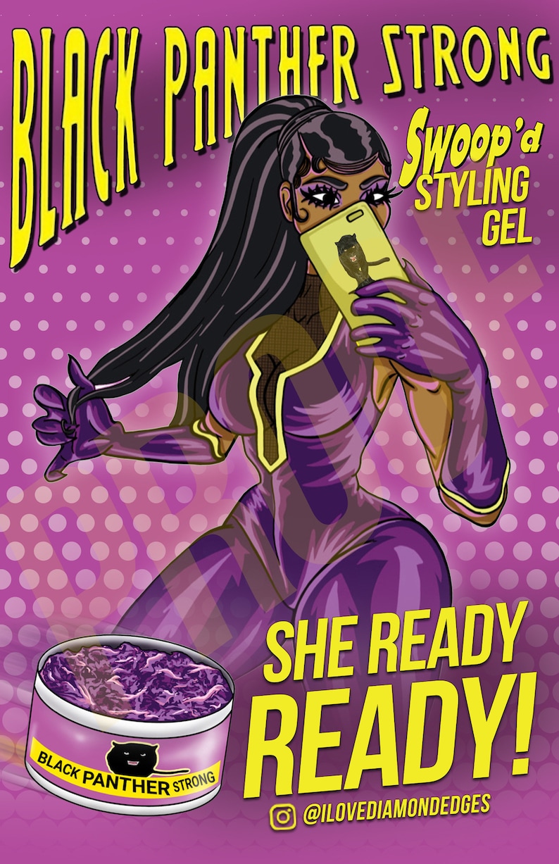 Black Panther Strong Swoopd Styling Gel With Free Edge Control Etsy