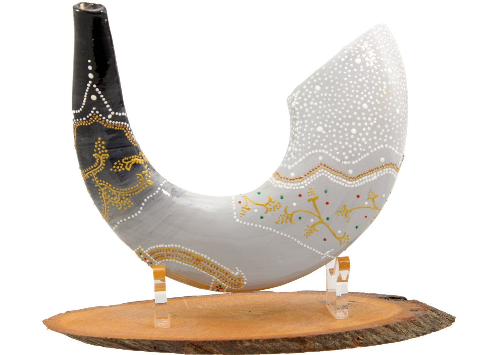 Handpainted Ram's Shofar Features King David's Lyre Etsy