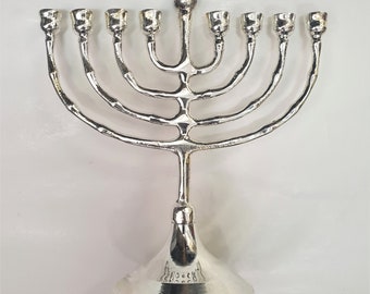 Silver Plated Small Compact Menorah for Hanokka