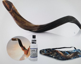 Kodu Shofar Set of Shofar + Shofar Bag + Anti odor Spray + Red Strim Breaclet as a Gift