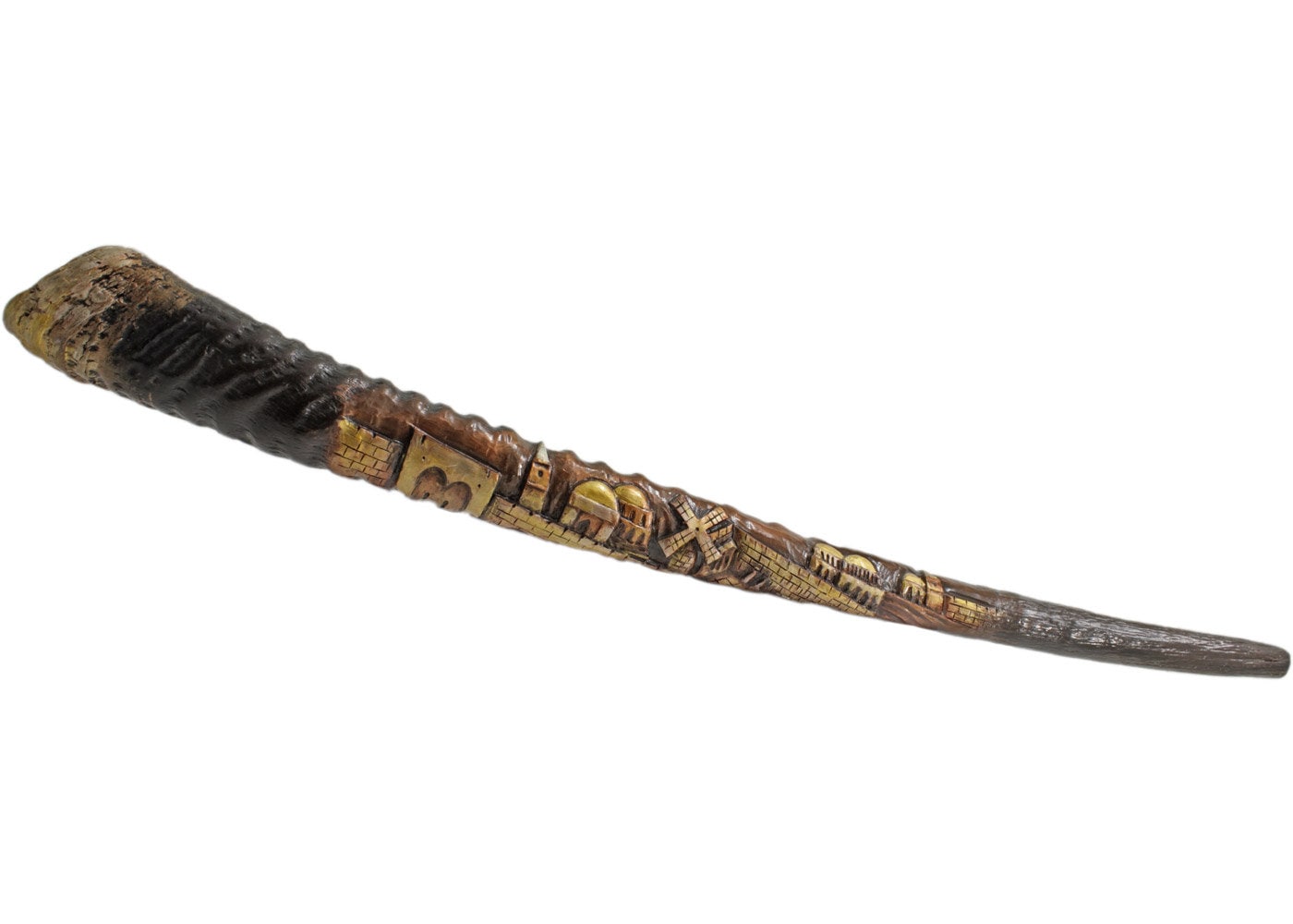 Gravierte Oryx Horn Shofar - Jerusalem Blick