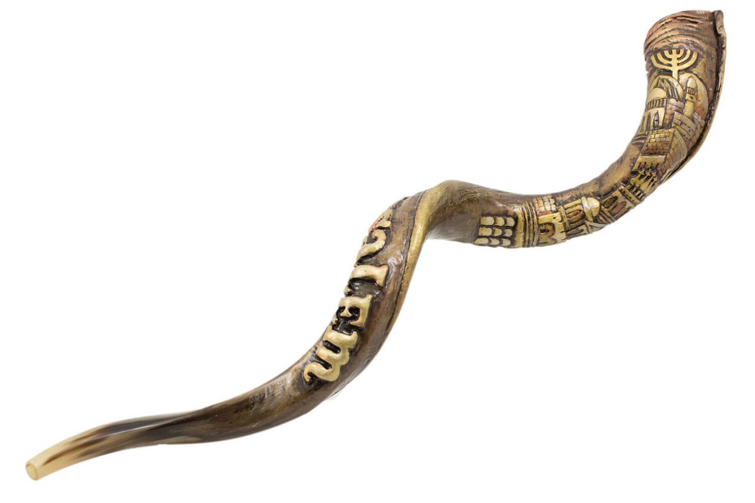 Engraved Yemenite Kudu Shofar the Old City of Jerusalem and Etsy