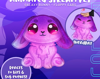 Interactive Galaxy Bunny Twitch Stream Pet Overlay