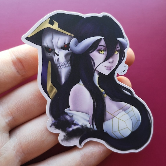 Albedo and Ainz Ooal Gown from Overlord Anime Demon Skeleton Matt Sticker 6.6x7.7cm Albedo and Ainz Ooal Gown from Overlord Anime Demon Skeleton Matt Sticker 6.6x7.7cm