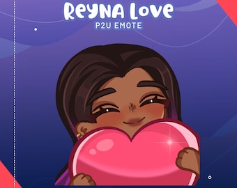 Reyna Valorant inspired love emote streamer twitch stream emotes youtube discord Discord emote Twitch emote Chibi emote