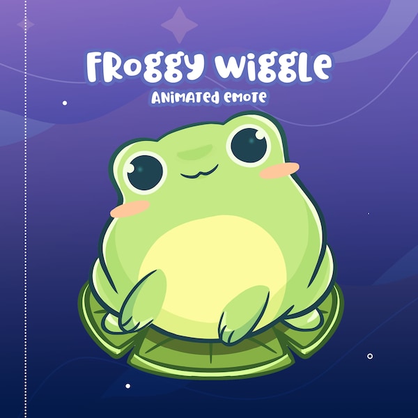 Froggy Wiggle Cute Animated Emote frog for twitch cottagecore wiggle emote