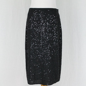 Vintage BROOKS BROTHERS Beaded and Sequined Silk Skirt Size small 4