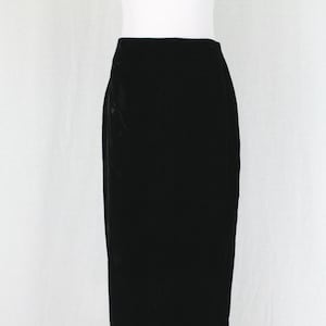 Vintage Norma Kamali Long Black Velvet High Waist Evening Skirt Made in USA XS