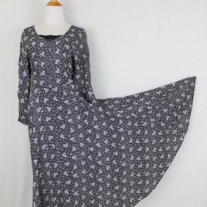 STARINA Long Sleeve Bias Cut Maxi Dress S 1980s 90s Midi Maxi NEW Condition