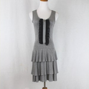 Tiered Ribbed-knit Cashmere-feel Dress Y2k Size Small