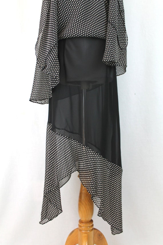 Vintage Adrianna Papell Black & White Polka Dot S… - image 9