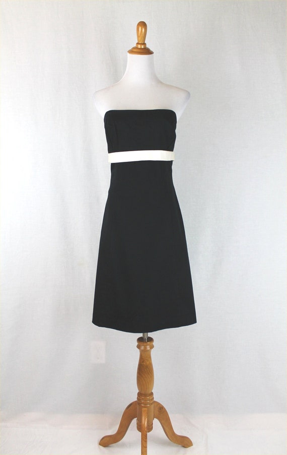 Vintage Robin Jordan Strapless A-line Polished Cotton Tuxedo Dress 4 S -   Canada