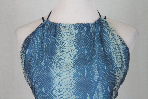 Vintage 1990s Max Studio Strappy Blue Backless Sl… - image 5