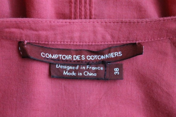 Vintage Comptoir des Cotonniers Paris Red Pintuck… - image 7