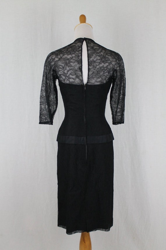 LEE CLAIRE New York Vintage 1950s Black Silk Chan… - image 3
