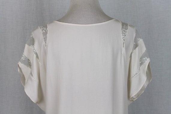 Vintage Parker Ivory Silk relaxed Dolman Blouse M - image 7