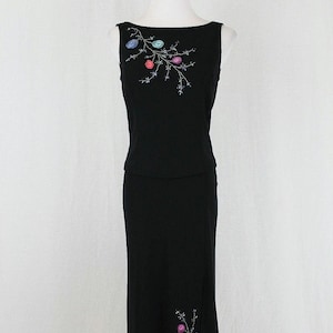 Vintage Adrianna Pall Perlen besetztes Kleider-Set: Y2K-Abend-Ensemble, Größe 44 Bild 1
