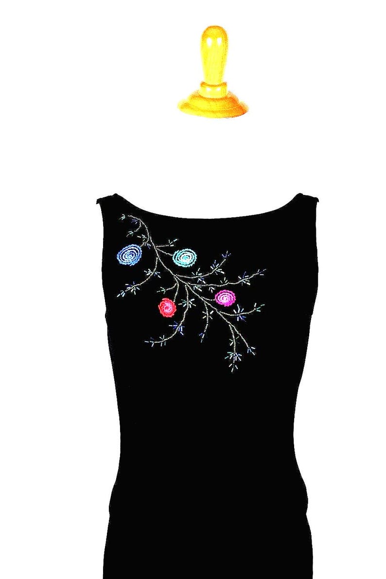 Vintage Adrianna Pall Perlen besetztes Kleider-Set: Y2K-Abend-Ensemble, Größe 44 Bild 7