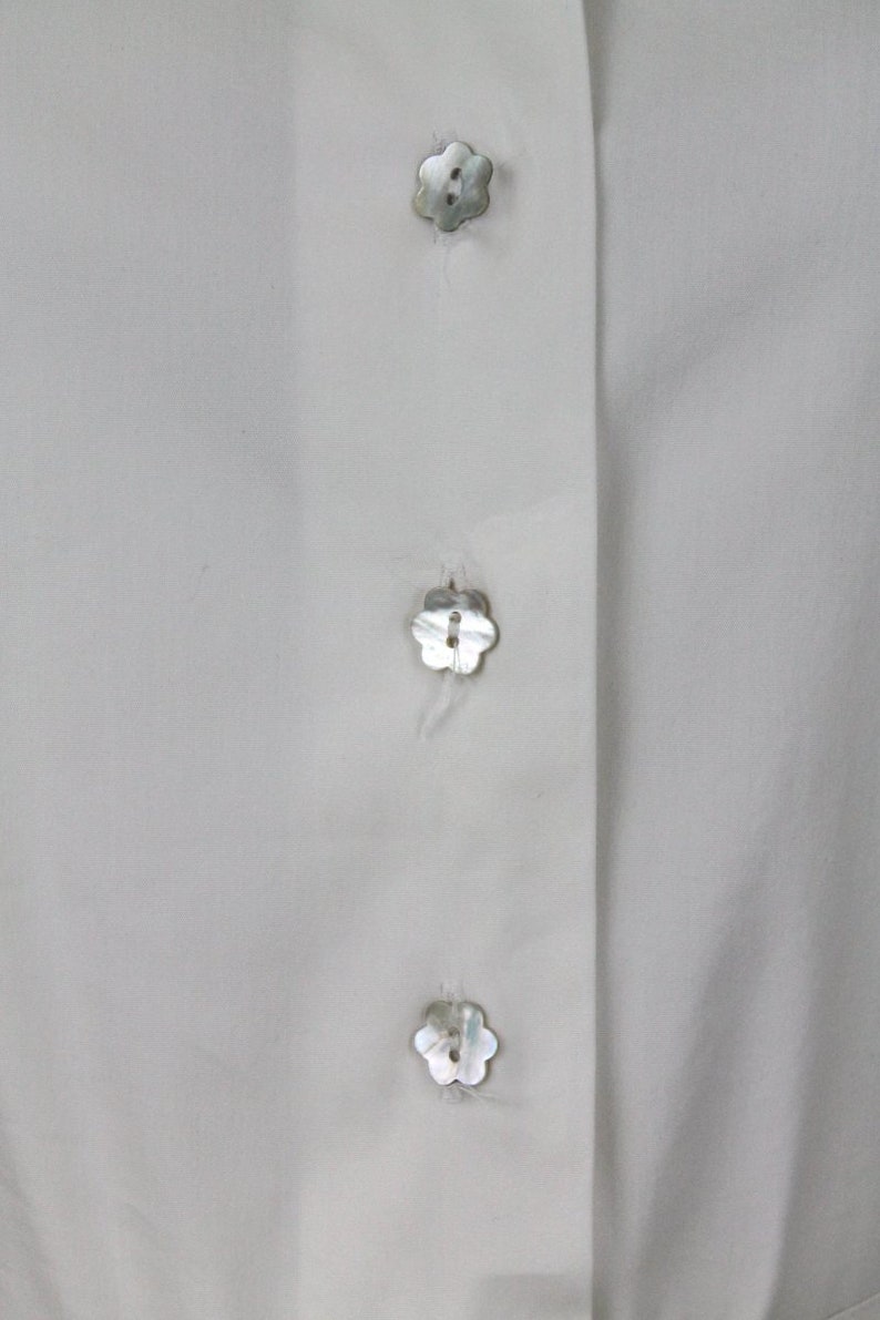 Vintage Walter Voulaz Italy Sleeveless White Stretch Cotton Retro Shirtwaist Dress 40 4