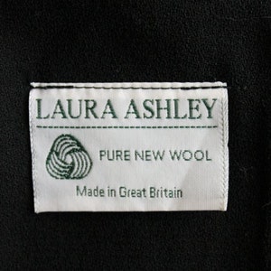 Vintage LAURA ASHLEY Black Wool Long Sleeved Sheath Dress Made in England USA Sz 4 image 8