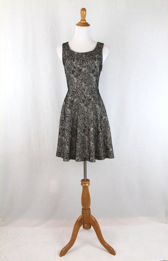 Vintage EXPRESS Black Lace Skater Dress - image 1