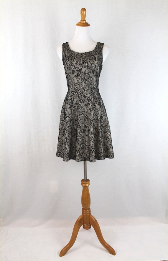 Vintage EXPRESS Black Lace Skater Dress - image 1