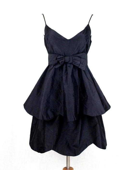 open lace back dress A-Line Sweetheart Neck Taffeta Black Long Prom Dress, Black Long Eveni –  dresstby main image 0