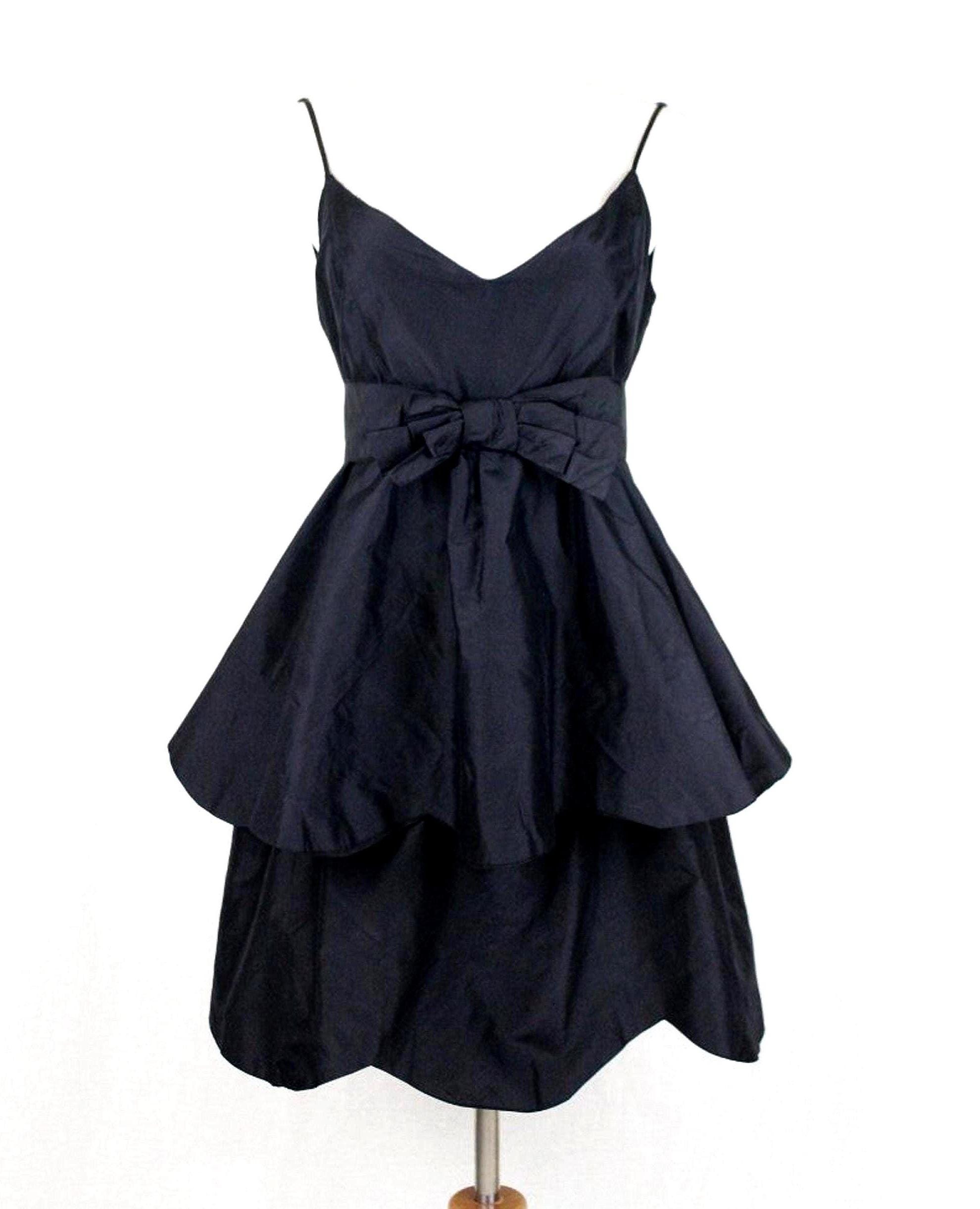 Corey Lynn Calter Black Silk Taffeta Party Dress Small
