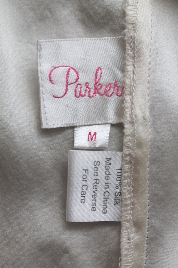 Vintage Parker Ivory Silk relaxed Dolman Blouse M - image 8