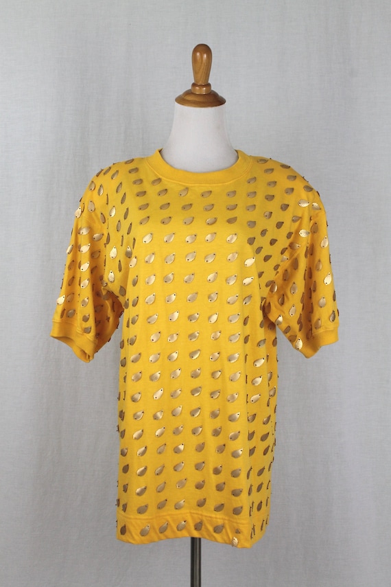 BIS Gene Ewing Yellow Cotton French Terry Top with
