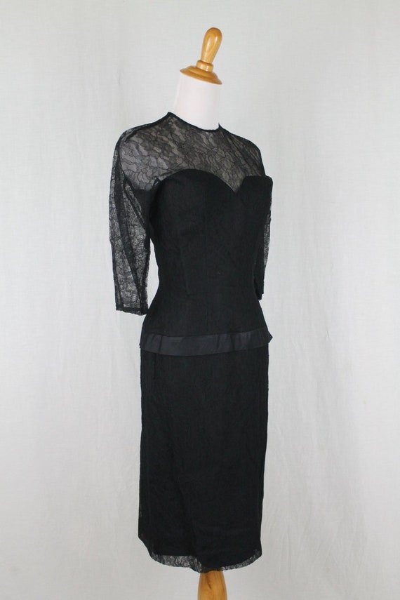 LEE CLAIRE New York Vintage 1950s Black Silk Chan… - image 5