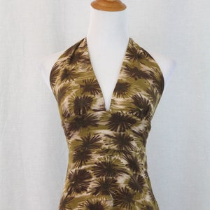 Vintage EVA FRANCO Y2K Anthropologie Ponte Knit 1940s 50&#39;s Style Starburst Print Halter top