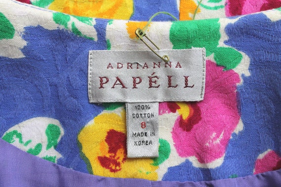 Vintage Adrianna Papell Cotton Floral Floral Prin… - image 9