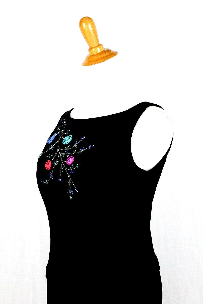 Vintage Adrianna Pall Perlen besetztes Kleider-Set: Y2K-Abend-Ensemble, Größe 44 Bild 6