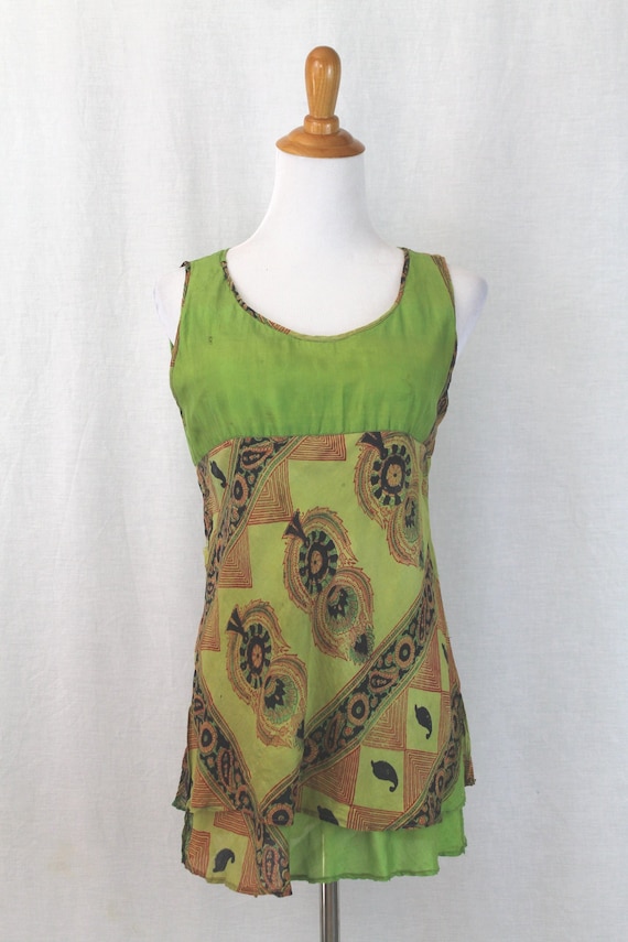 Vintage C:EED Layered Empire Waist Sleeveless Gree