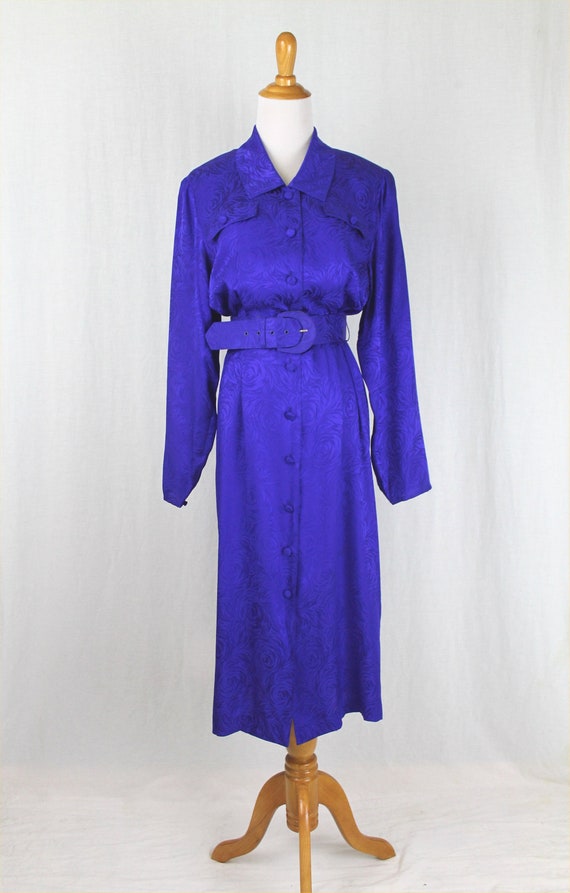 purple jacquard dress