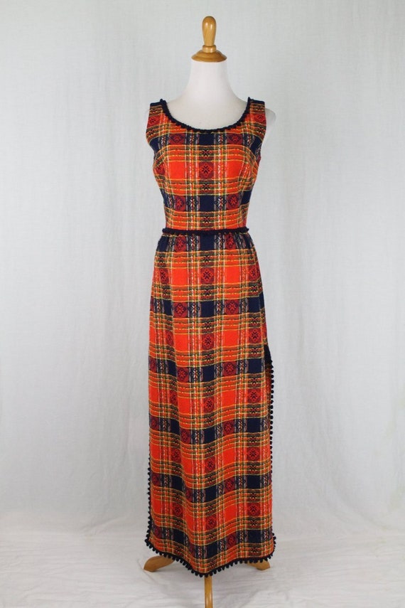 orange tweed dress
