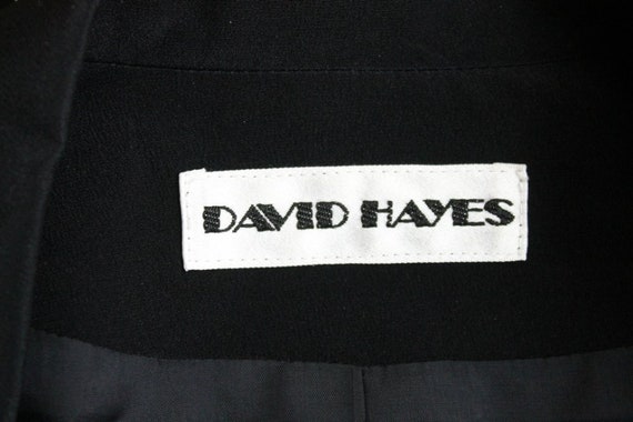 Vintage DAVID HAYES Black & White Silk Suit Pleat… - image 8