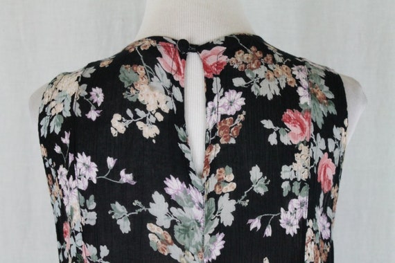 Vintage STARINA Pastel Pink & Black Rose Floral P… - image 8