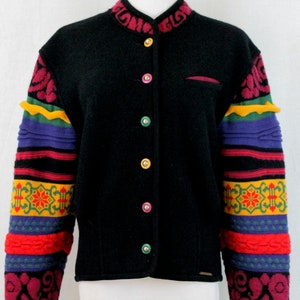 Vintage GEIGER Tyrol Boiled Wool Sweater Jacket 34 Small Made in Austria