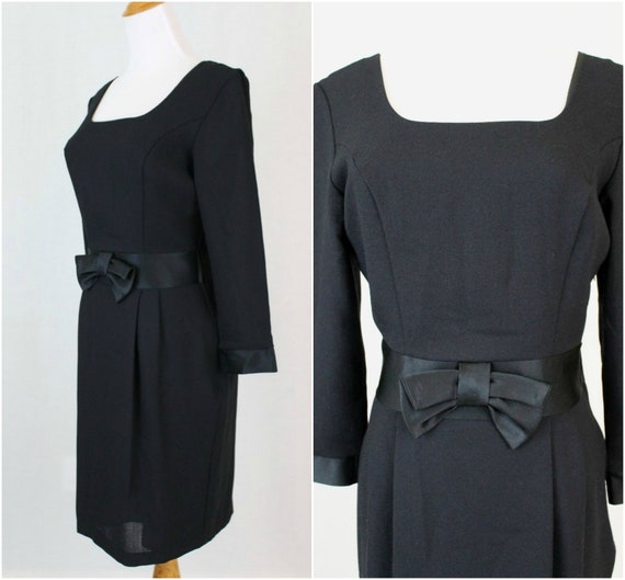 Vintage Laura Ashley Black Wool Blend Dress UK 10… - image 3