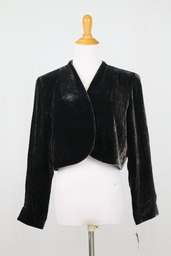 Carol Horn Workshop Dark Brown Silk Velvet Bolero… - image 1