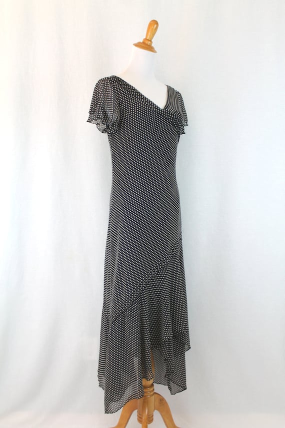 Vintage Adrianna Papell Black & White Polka Dot S… - image 4