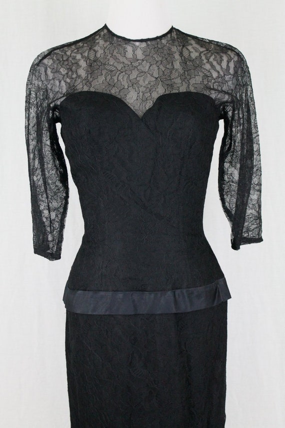 LEE CLAIRE New York Vintage 1950s Black Silk Chan… - image 10